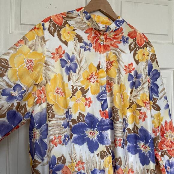 Alfred Dunner Top 18W Multicolor Floral Bloomcore Spring Boho Artsy - Picture 6 of 7